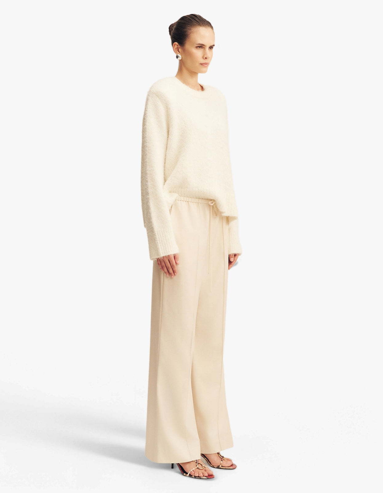 Asher Drawstring Pant - White Swan