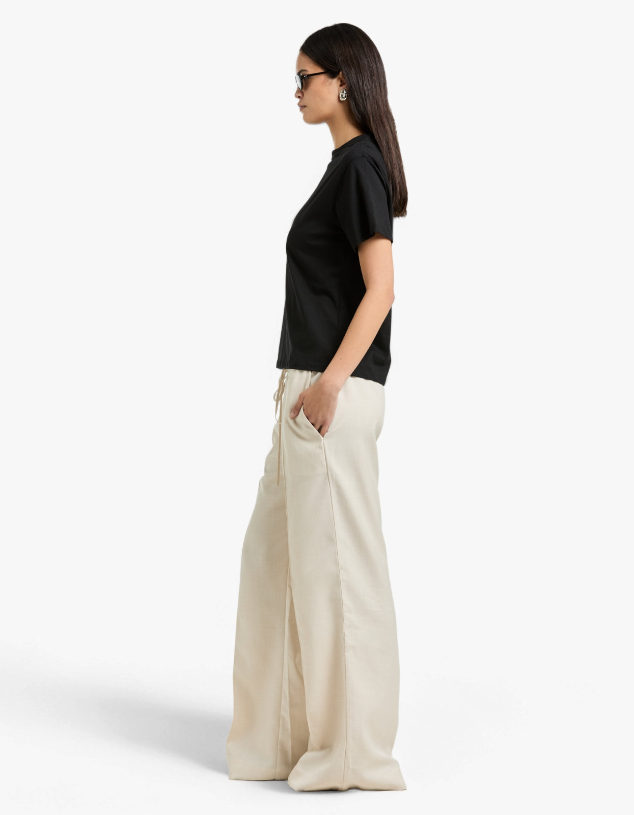 Asher Drawstring Pant - White Swan
