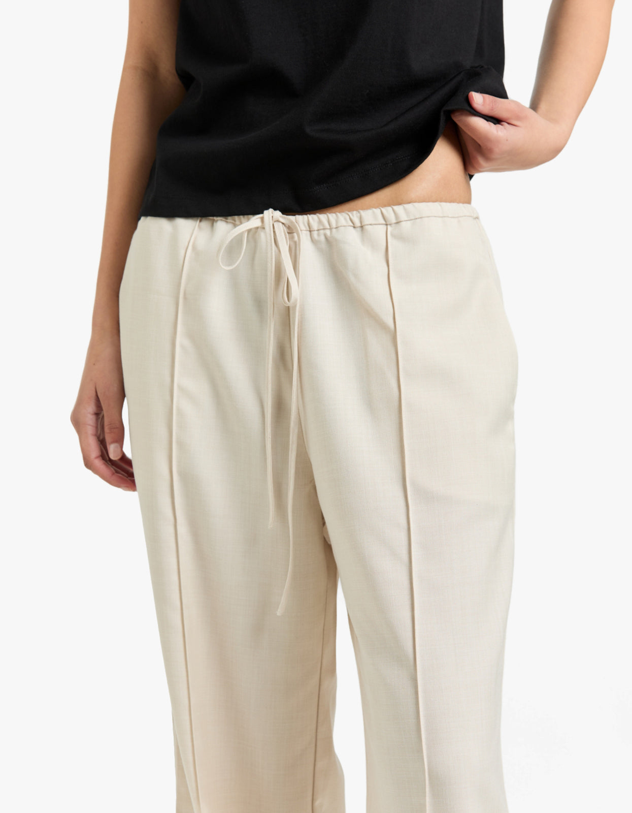 Asher Drawstring Pant - White Swan