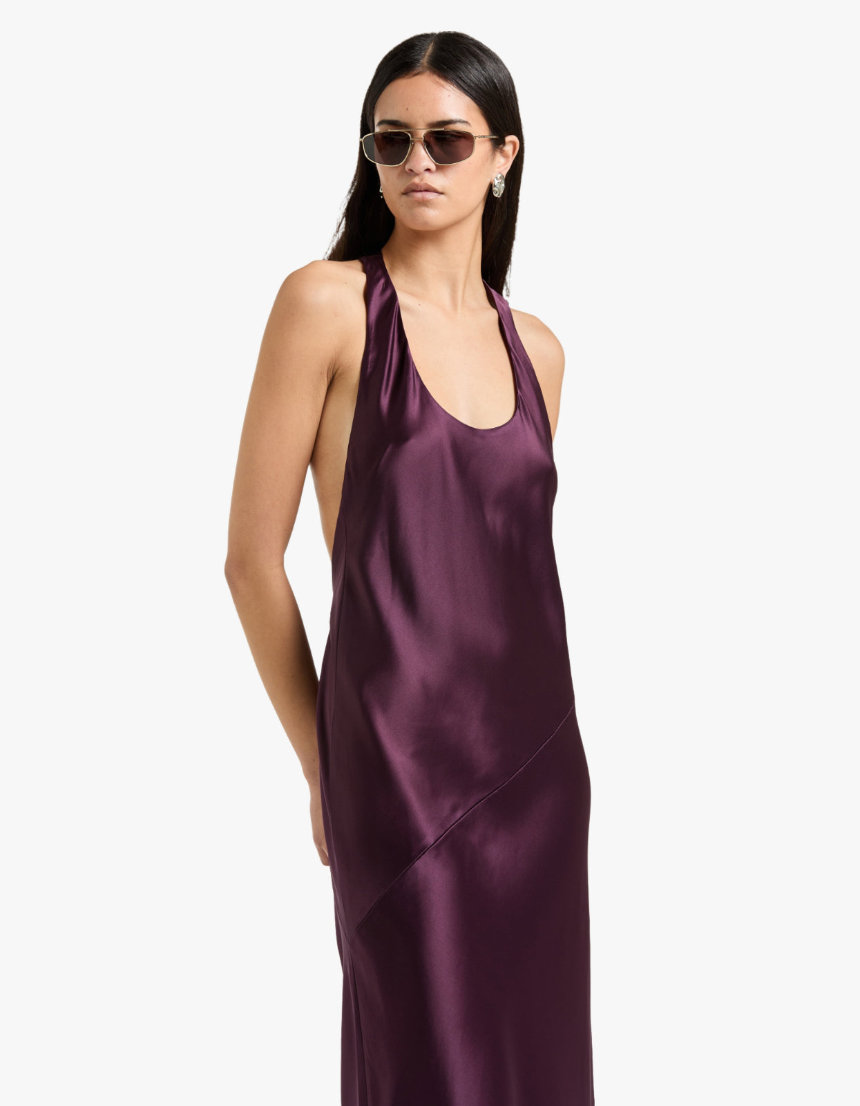 Savanna Racer Maxi Dress - Plum