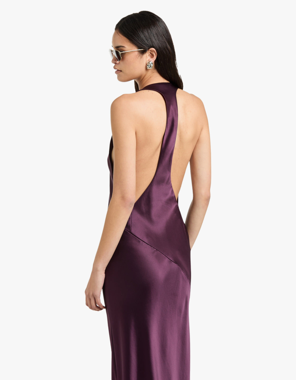 Savanna Racer Maxi Dress - Plum