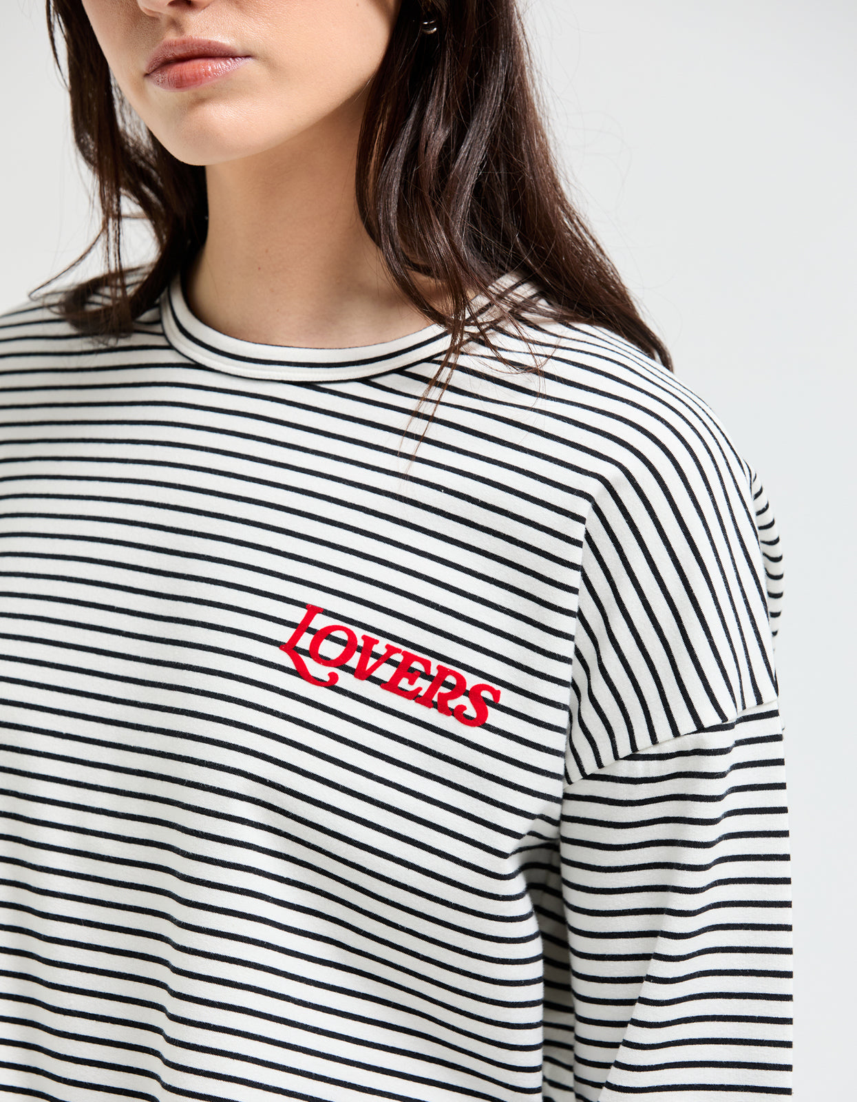 The Sky Stripe Long Sleeve Tee - Black/White