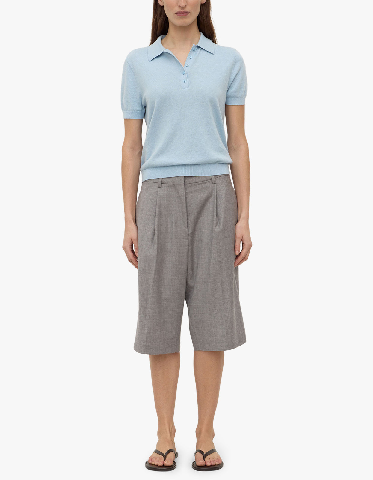 Sloane Cotton Cashmere Polo - Salt