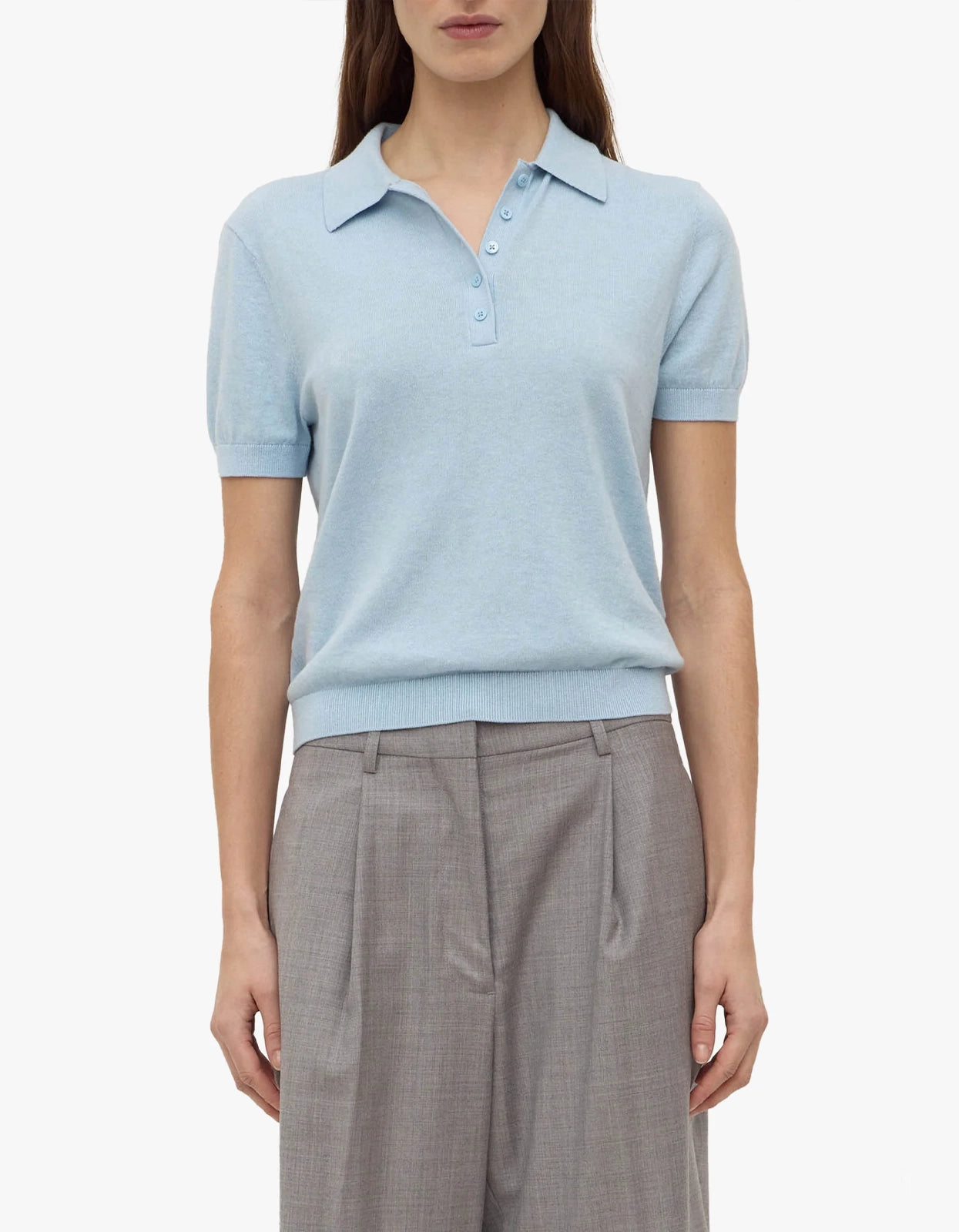 Sloane Cotton Cashmere Polo - Salt