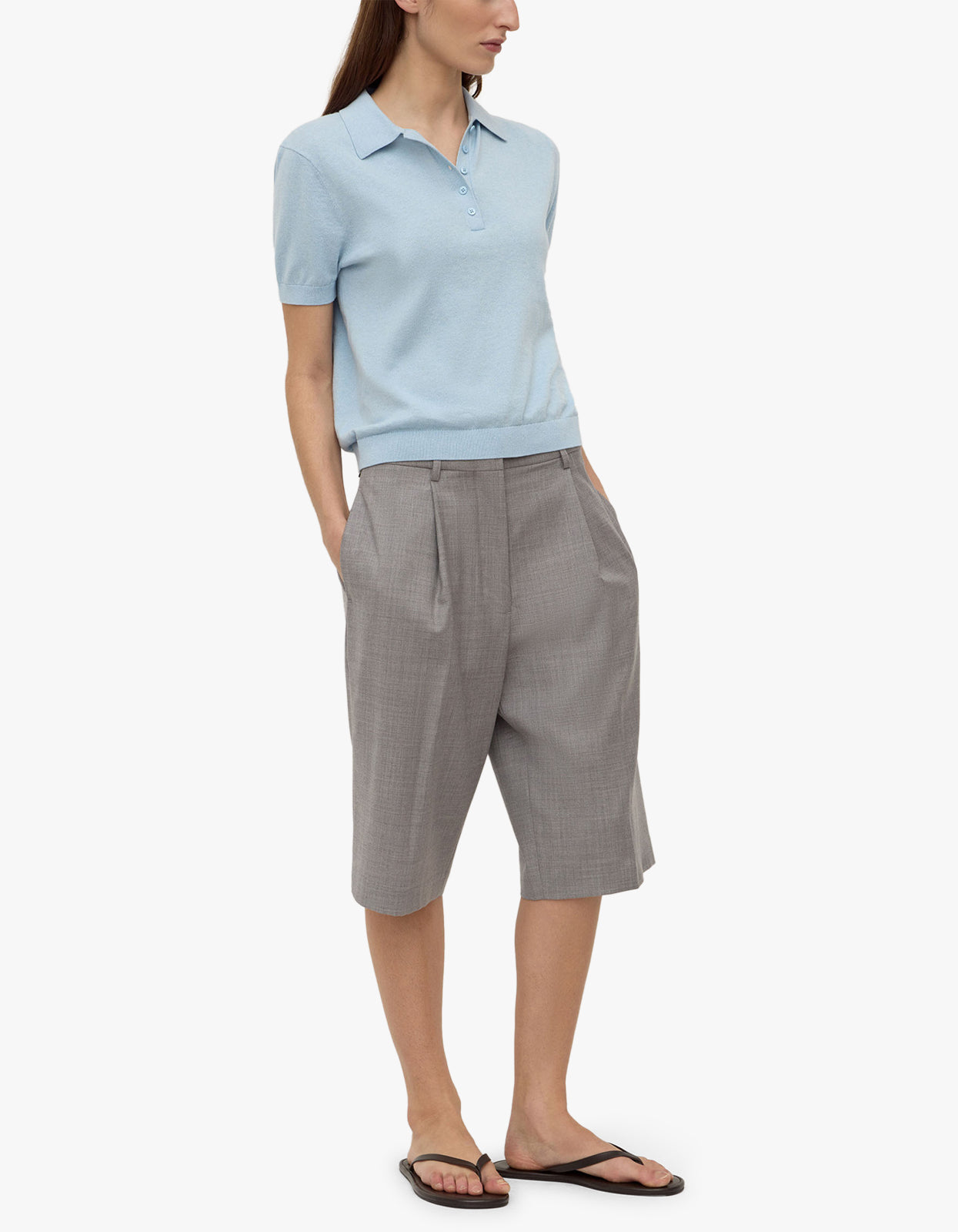 Sloane Cotton Cashmere Polo - Salt