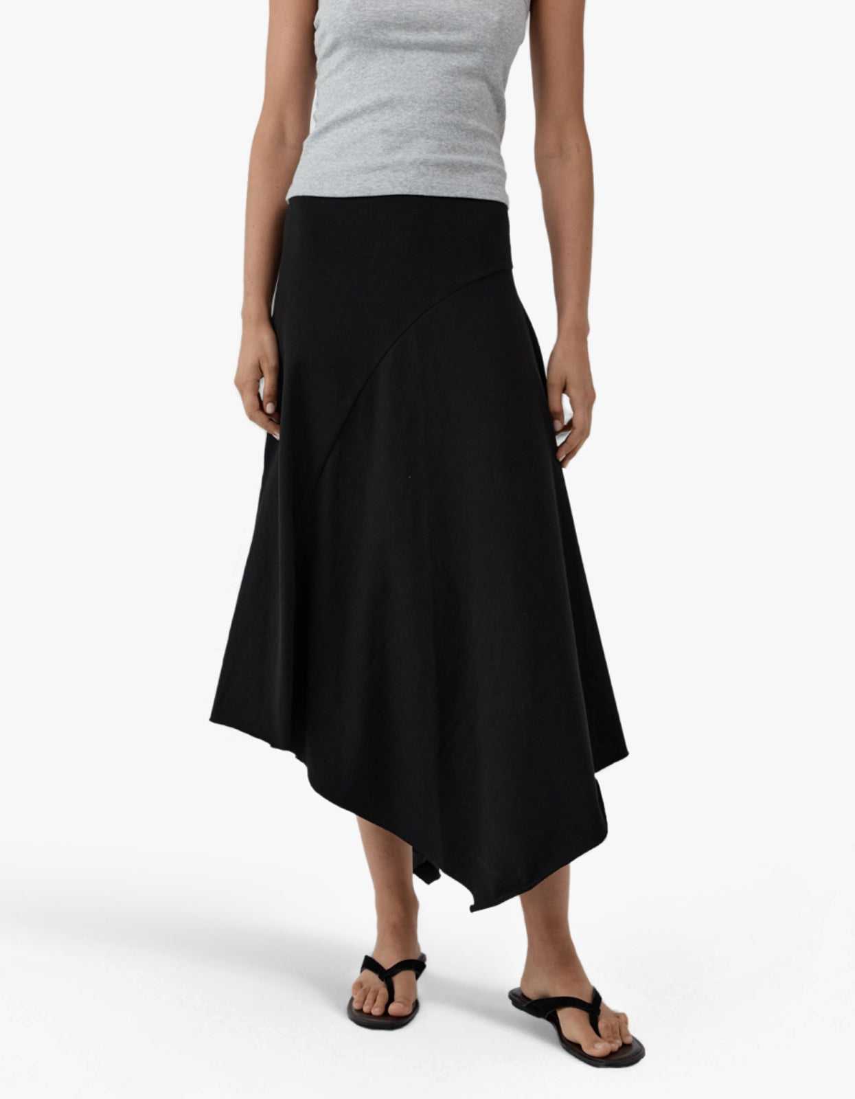 Asymm Drape Skirt - Black