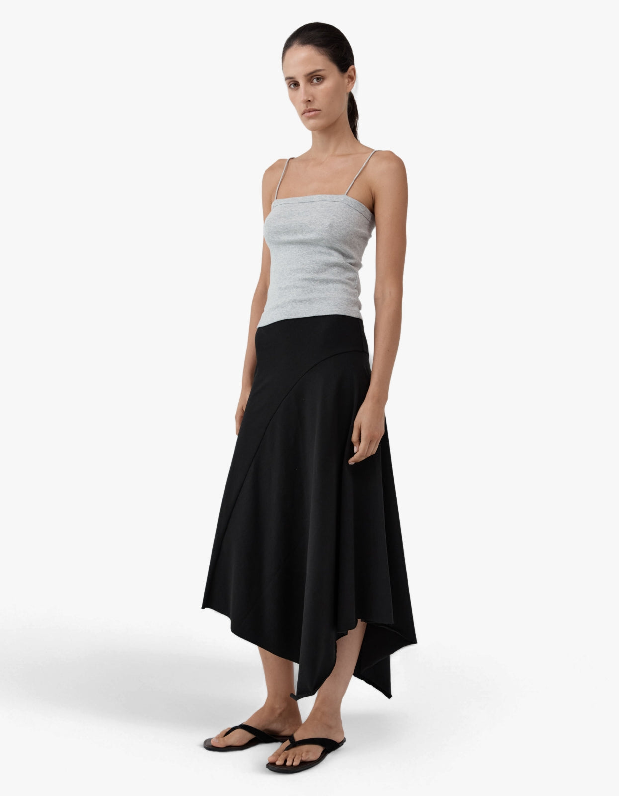 Asymm Drape Skirt - Black