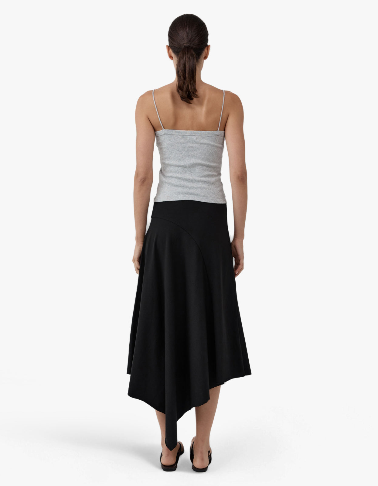 Asymm Drape Skirt - Black