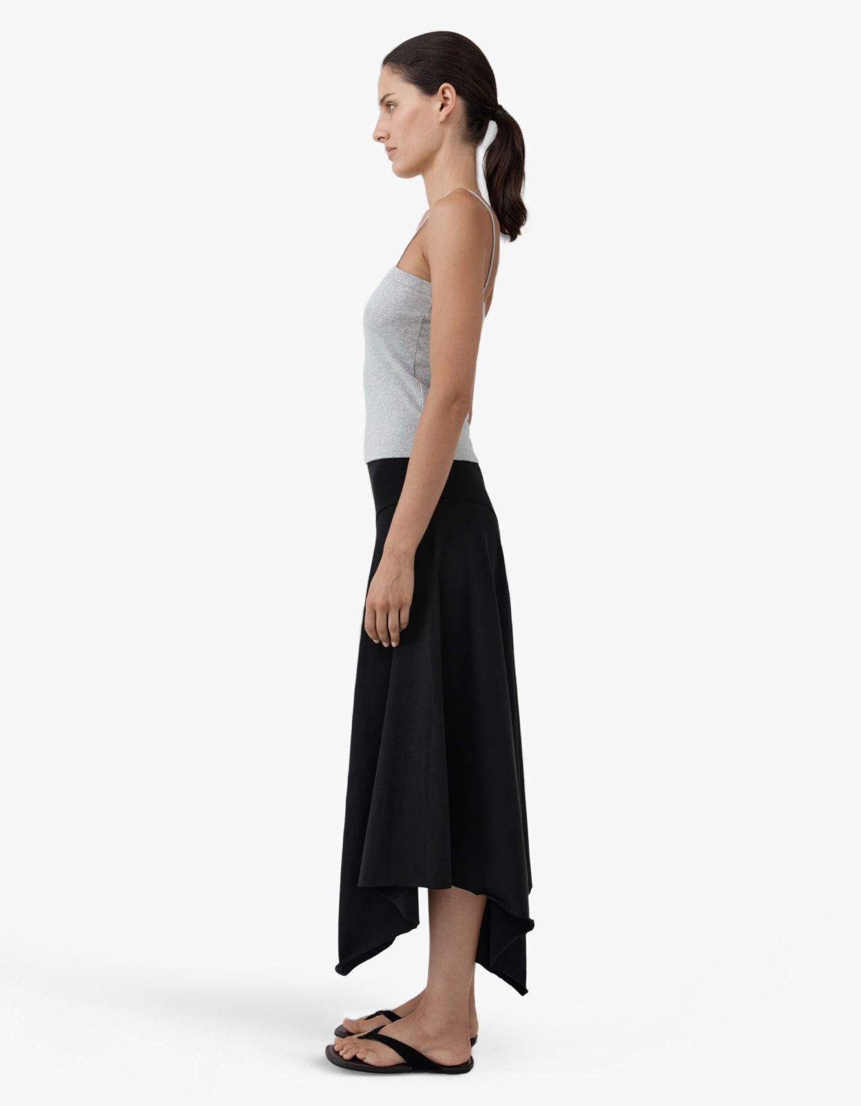Asymm Drape Skirt - Black