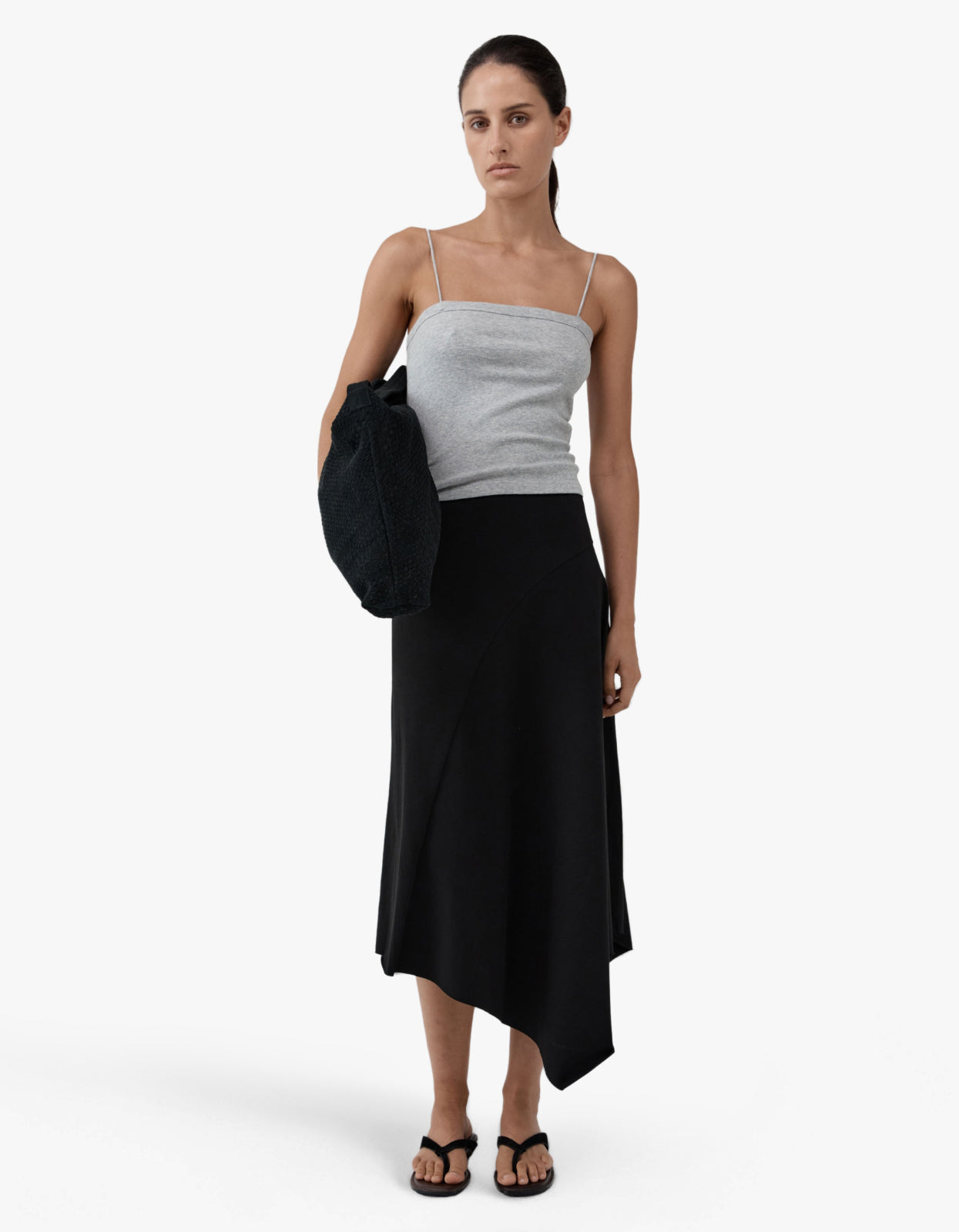 Asymm Drape Skirt - Black