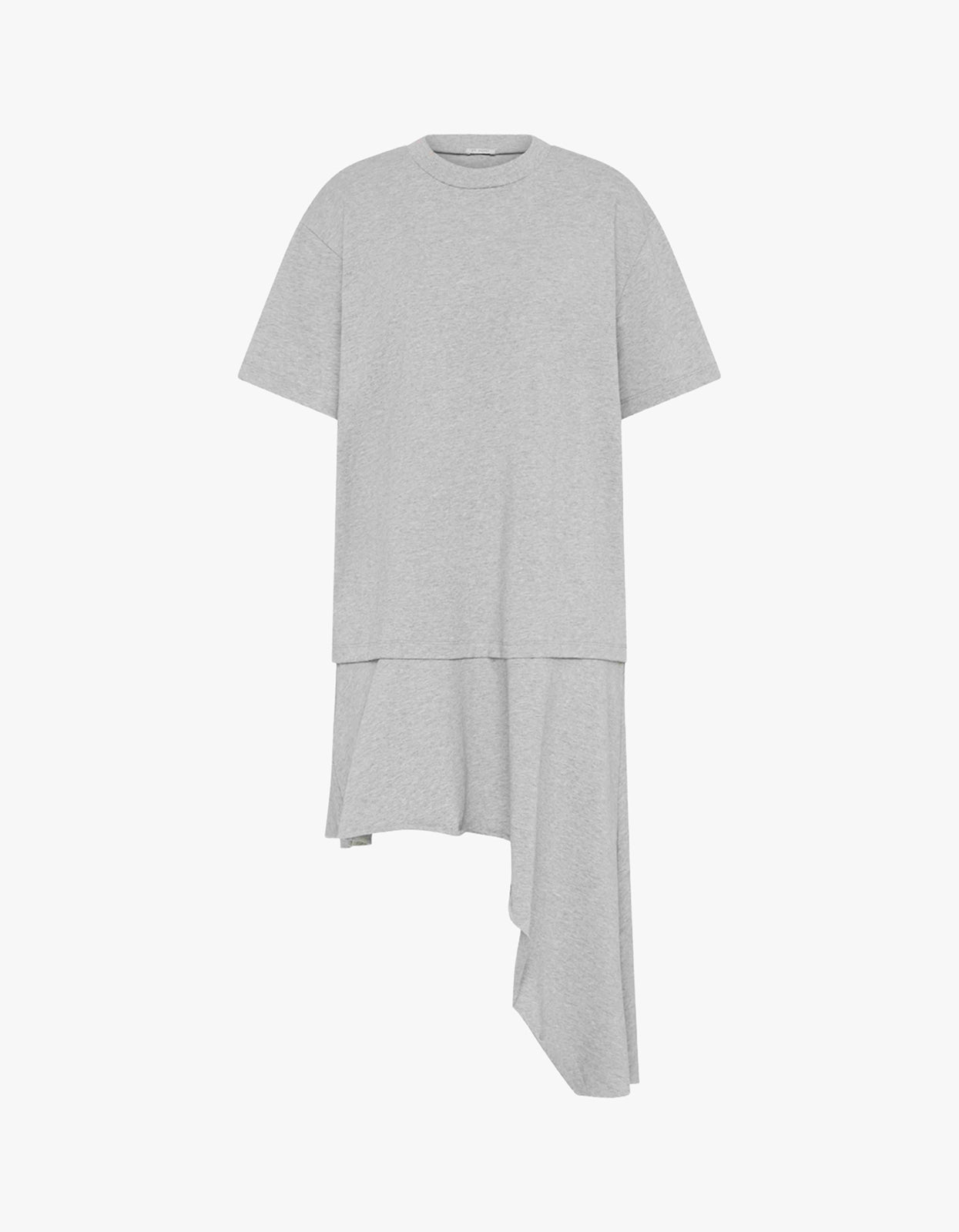 Layered Tee Mini Dress - Light Grey Marle