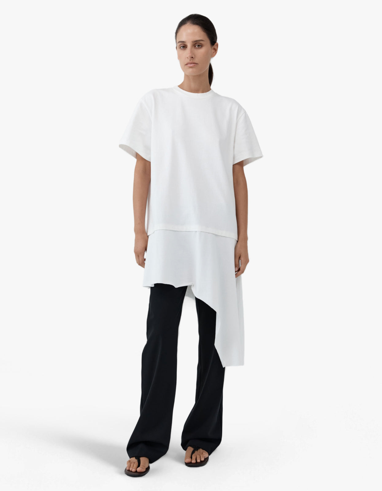 Layered Tee Mini Dress - Off White
