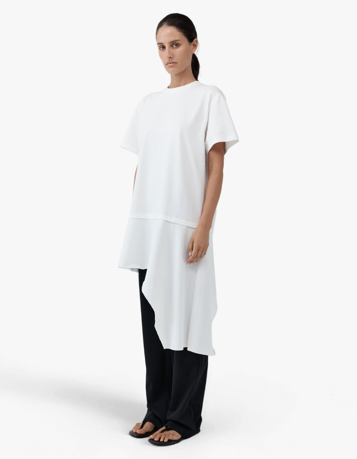 Layered Tee Mini Dress - Off White