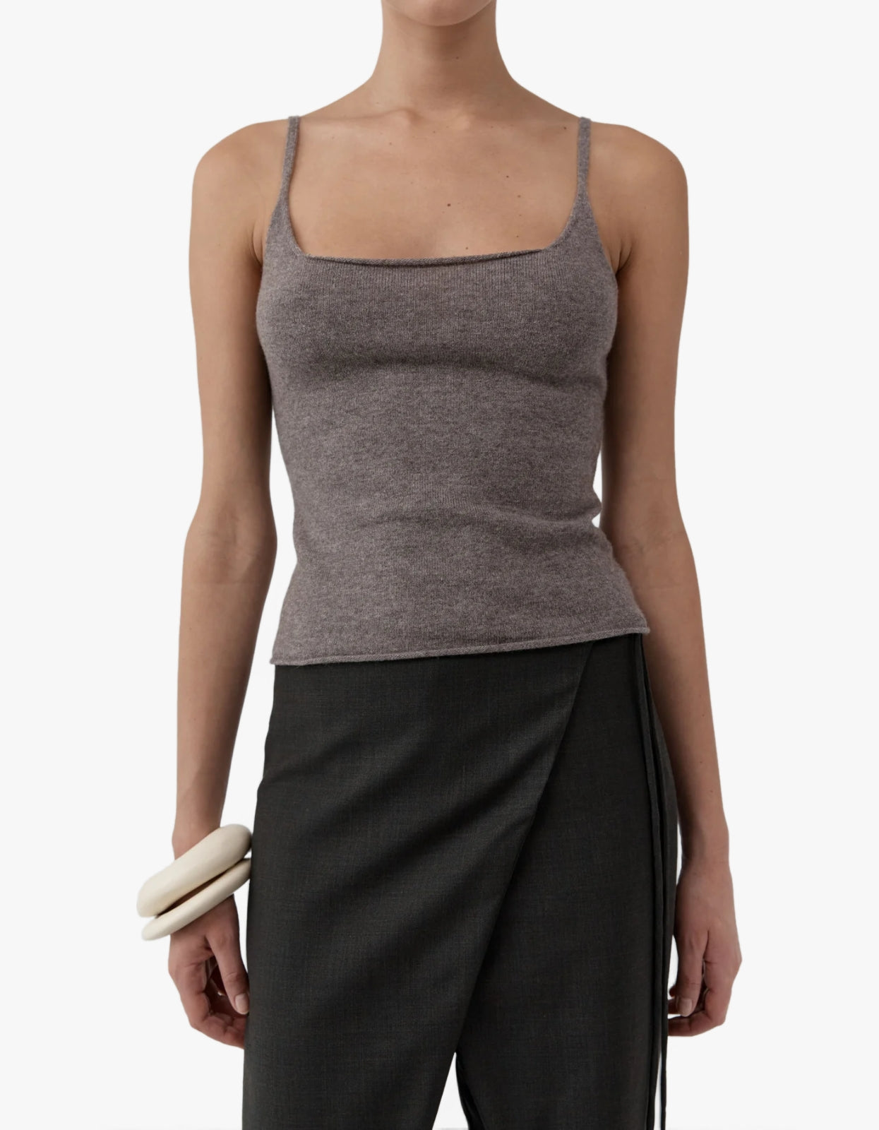 Merino Wool Slim Tank - Vapor