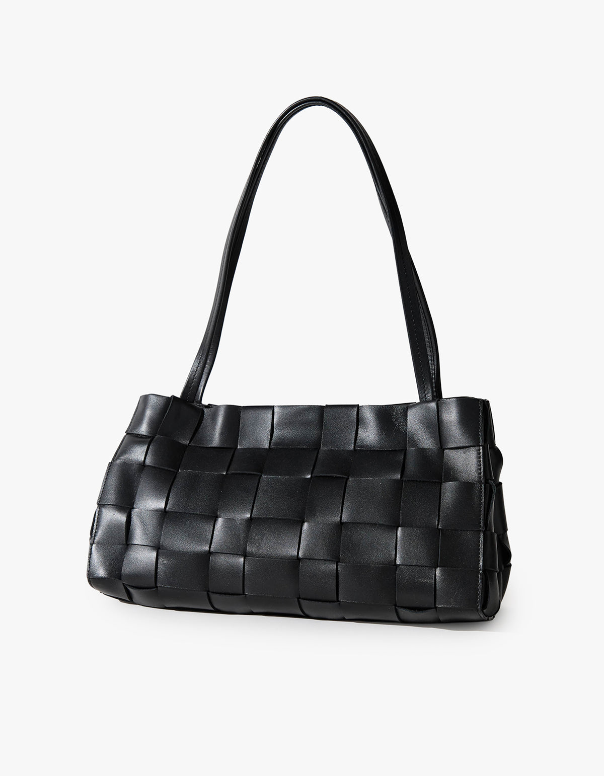 Slim Woven Tote Bag - Black