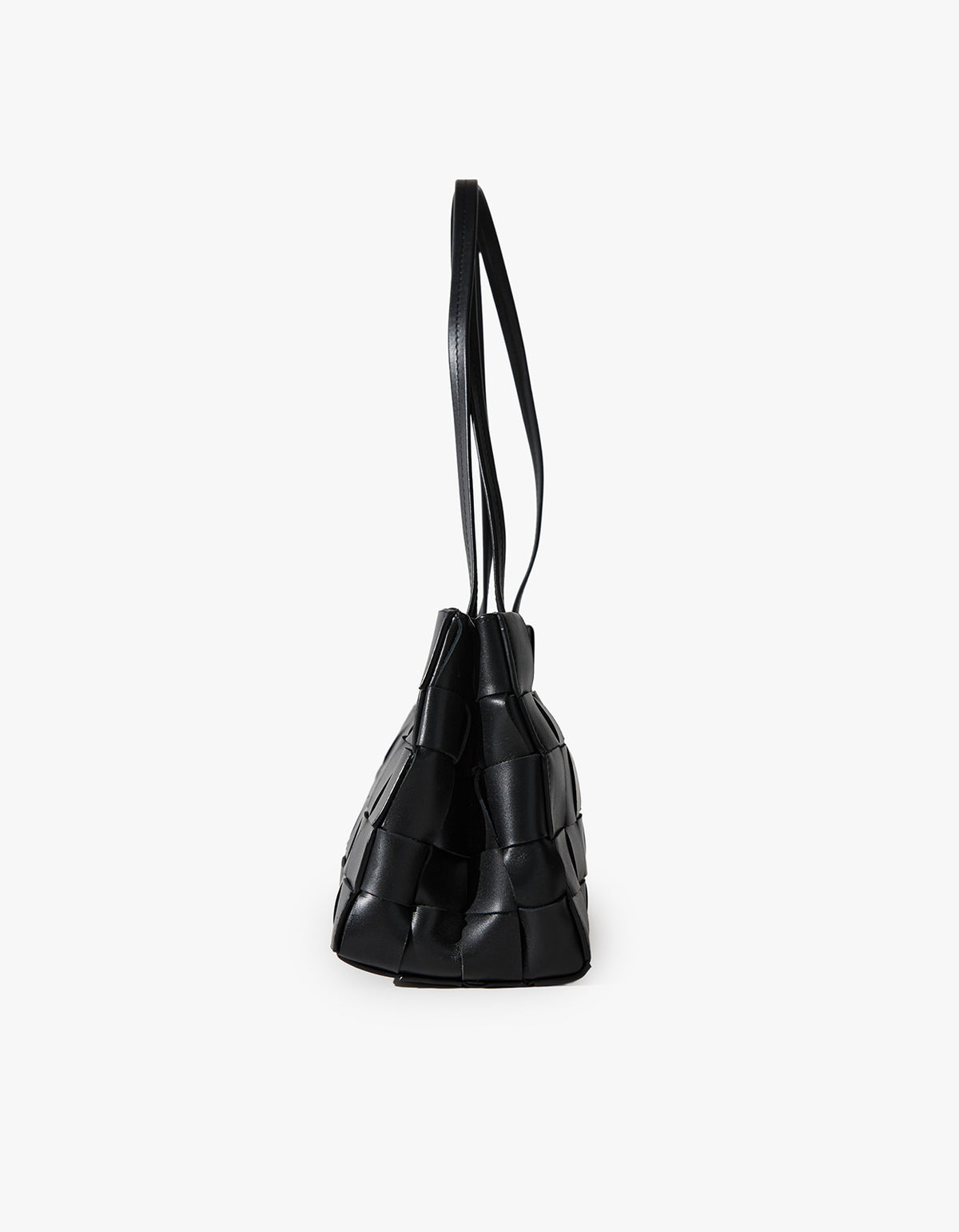 Slim Woven Tote Bag - Black