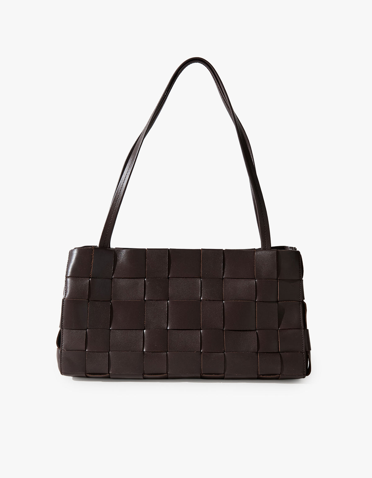 Slim Woven Tote Bag - Chocolate