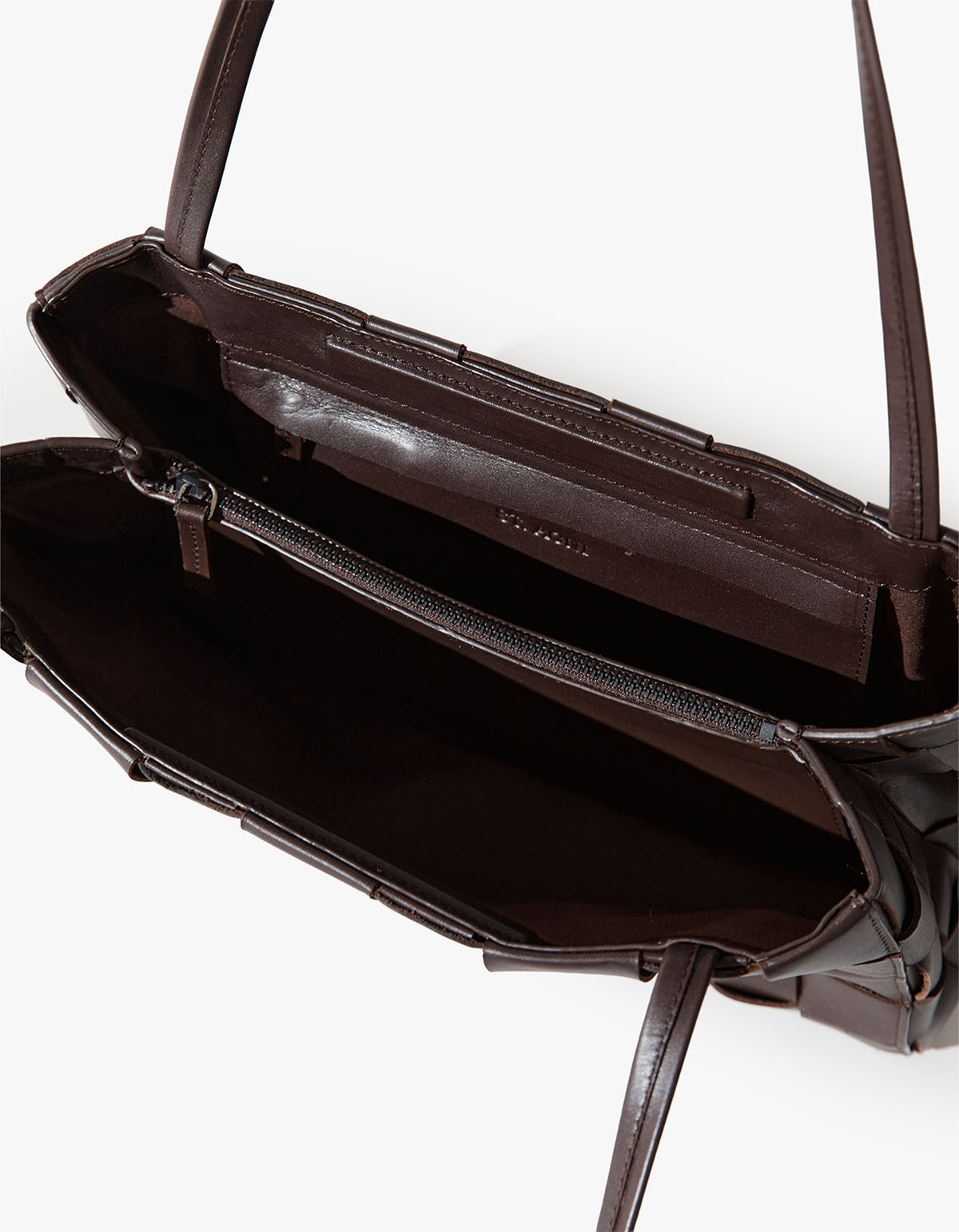 Slim Woven Tote Bag - Chocolate