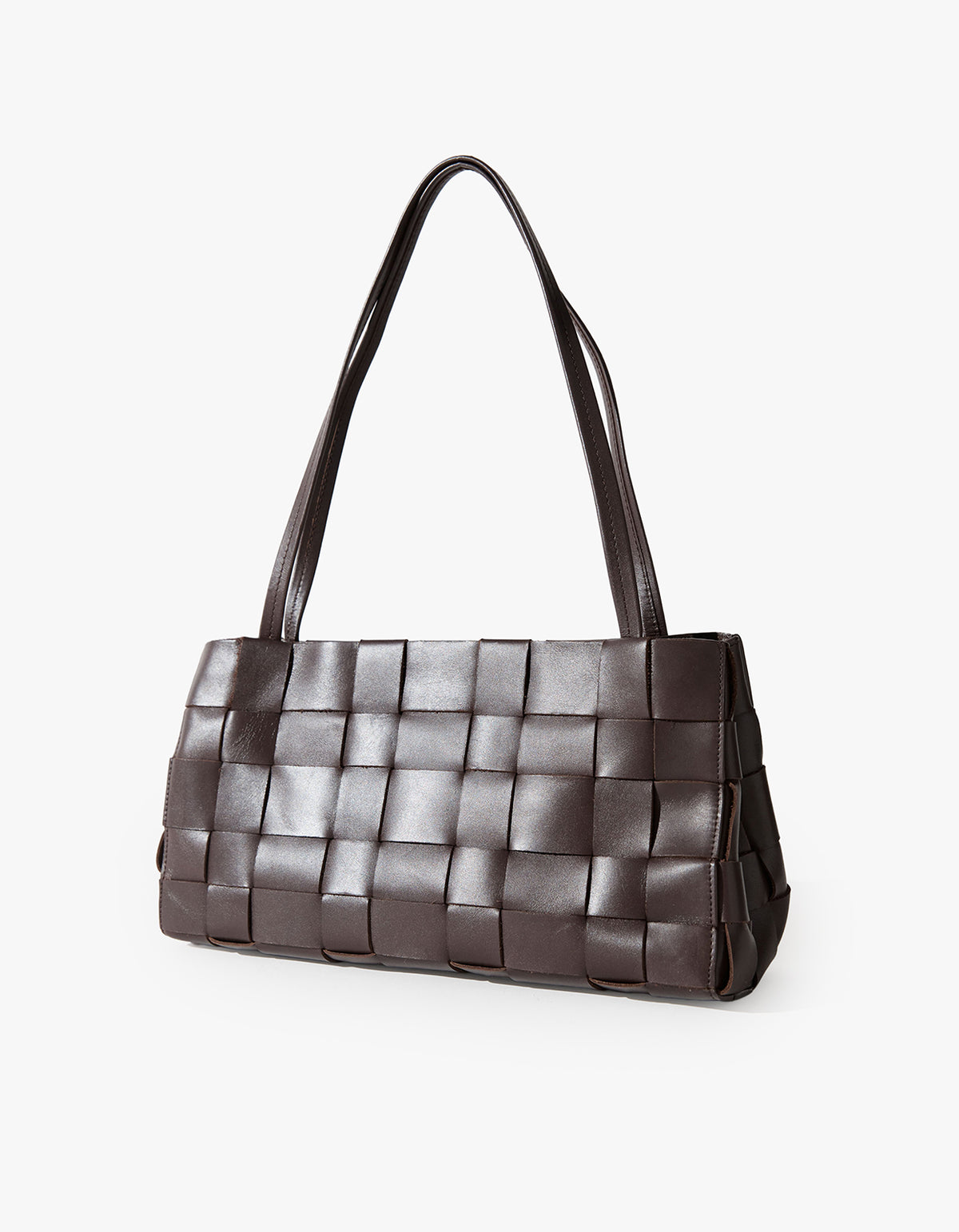 Slim Woven Tote Bag - Chocolate