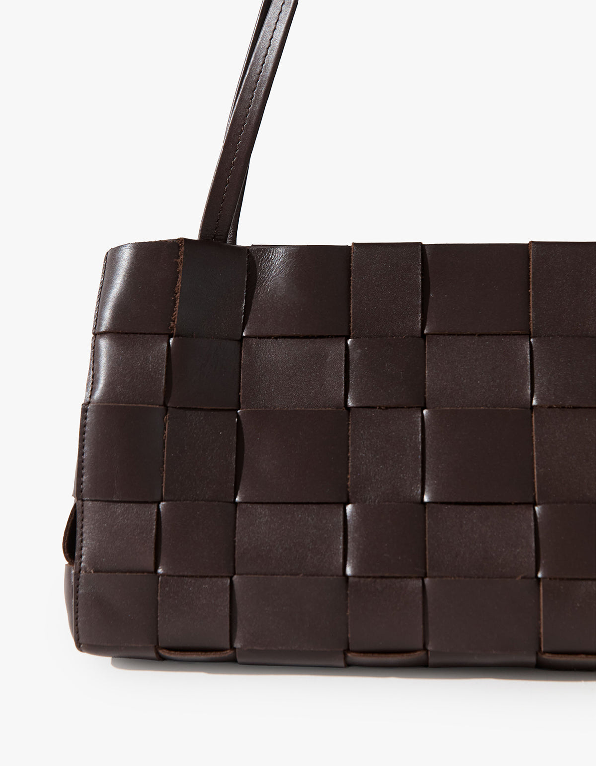 Slim Woven Tote Bag - Chocolate
