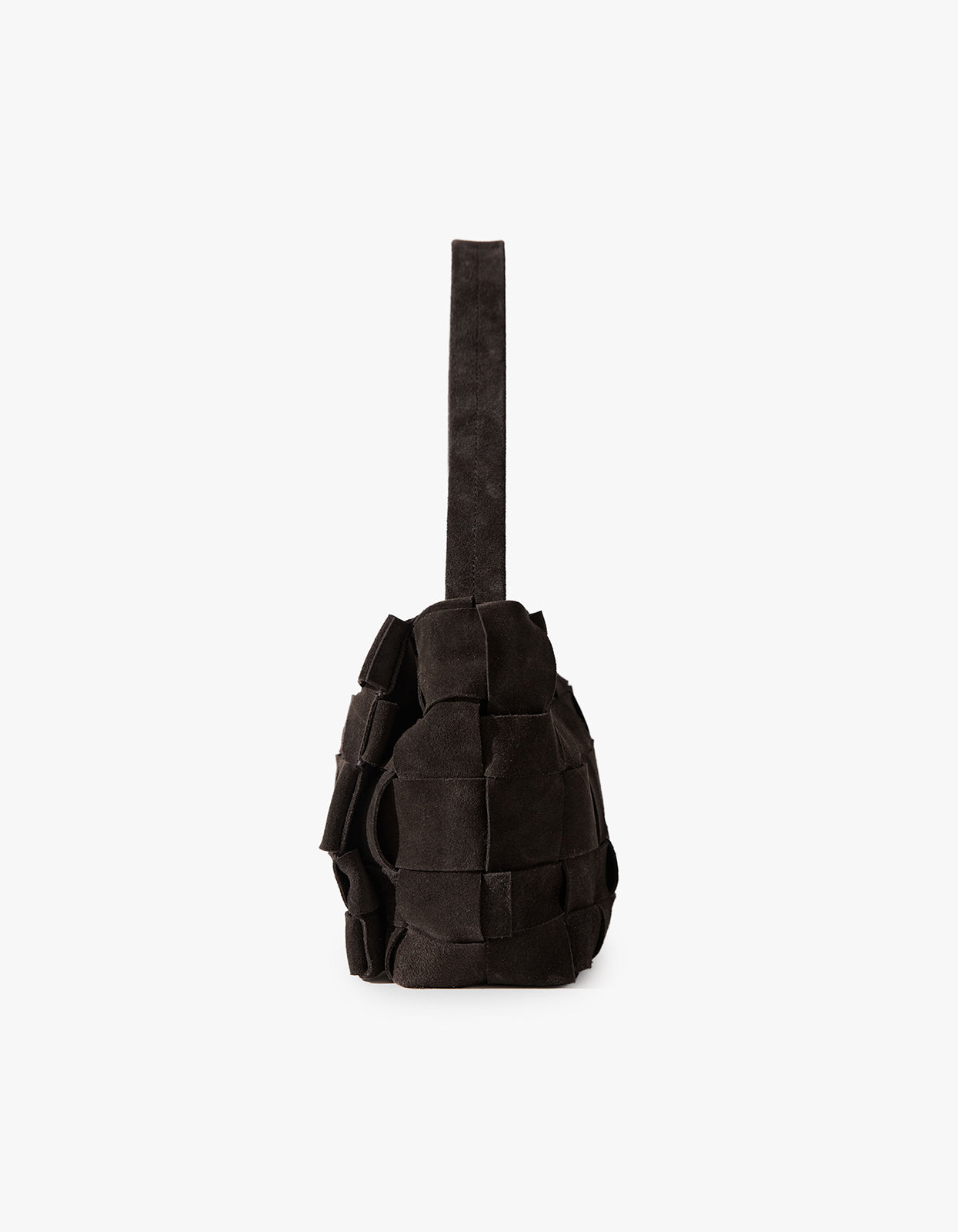 Suede Woven Envelope Mini Tote - Chocolate