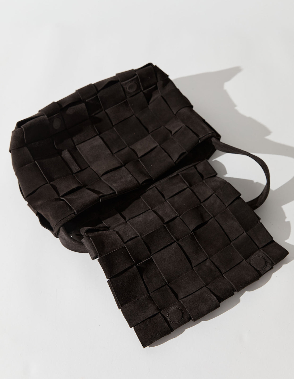 Suede Woven Envelope Mini Tote - Chocolate