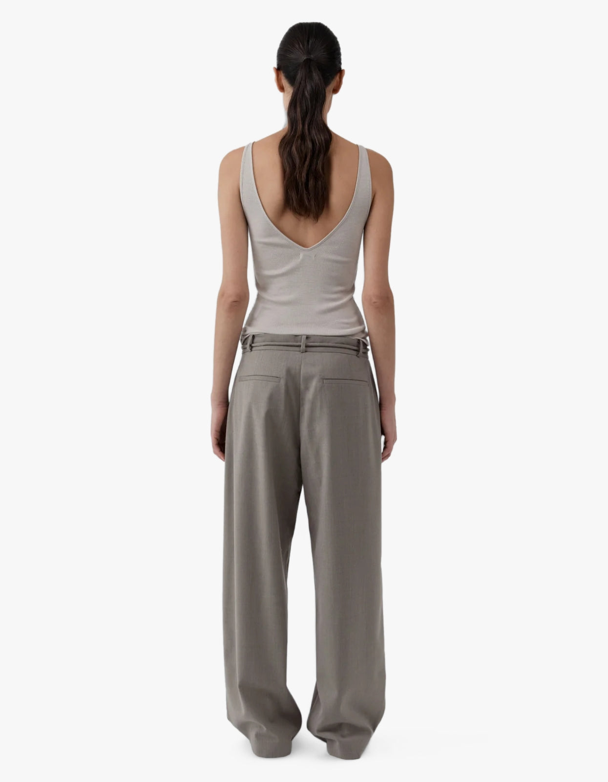 Tailored Barrel Pants - Light Taupe