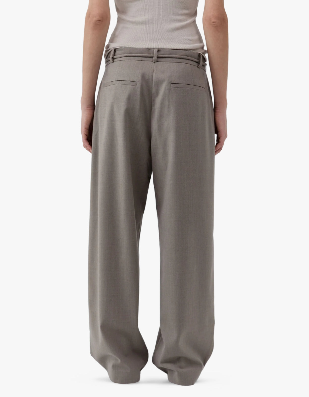 Tailored Barrel Pants - Light Taupe