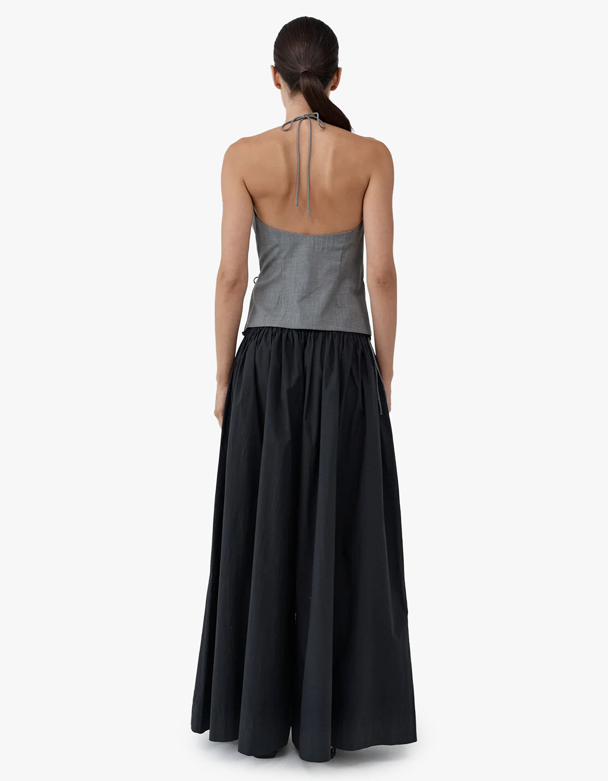 Wool Rouleau Halter Top - Pumice