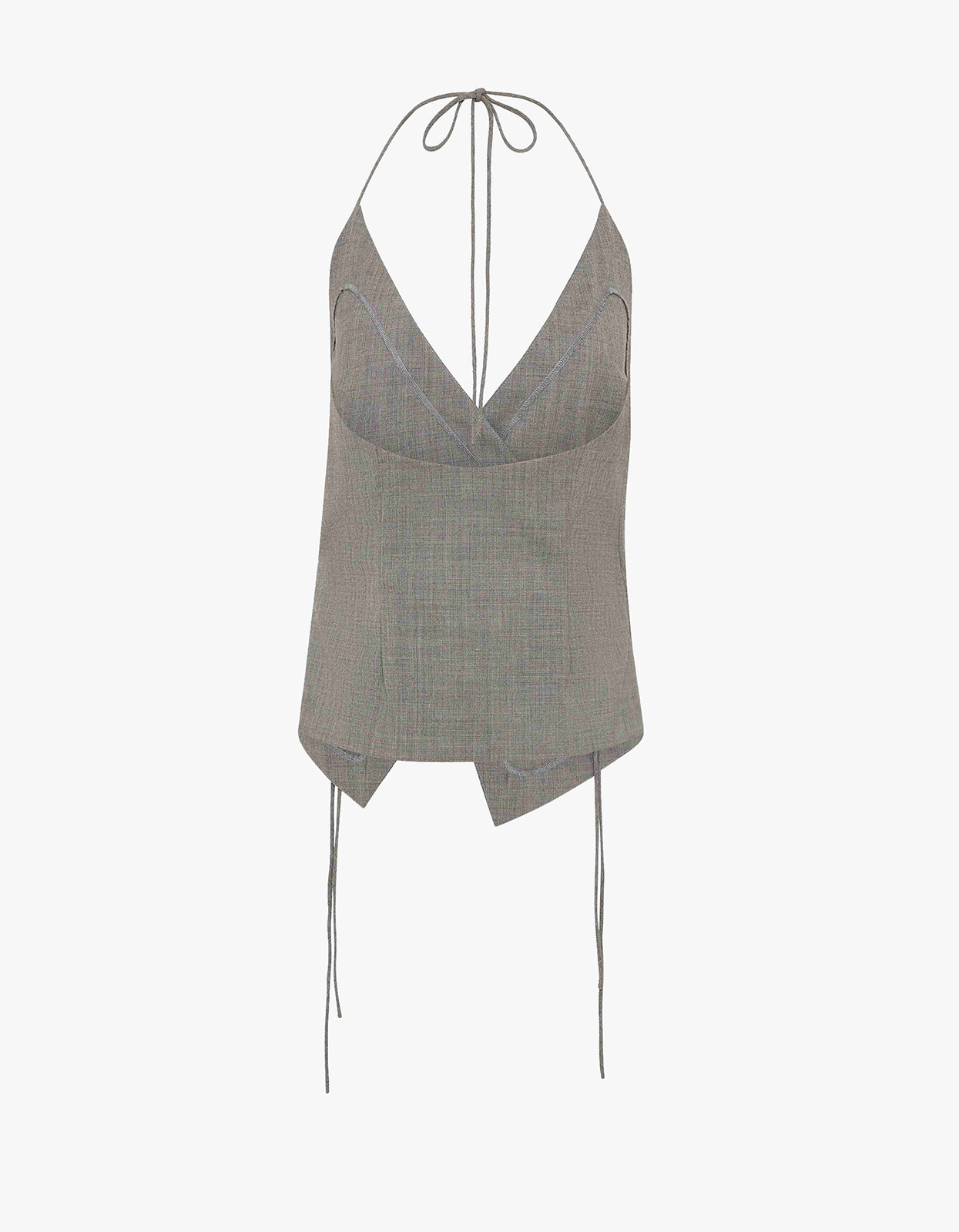 Wool Rouleau Halter Top - Pumice
