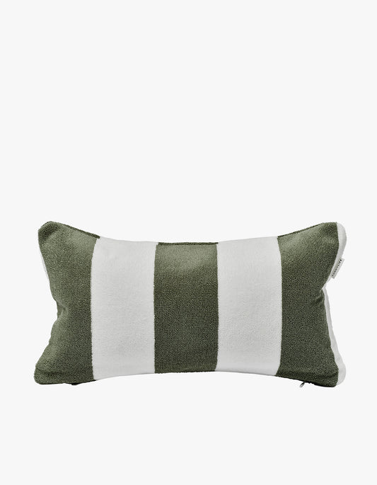 Beach Pillow - The Vacay Olive Stripe