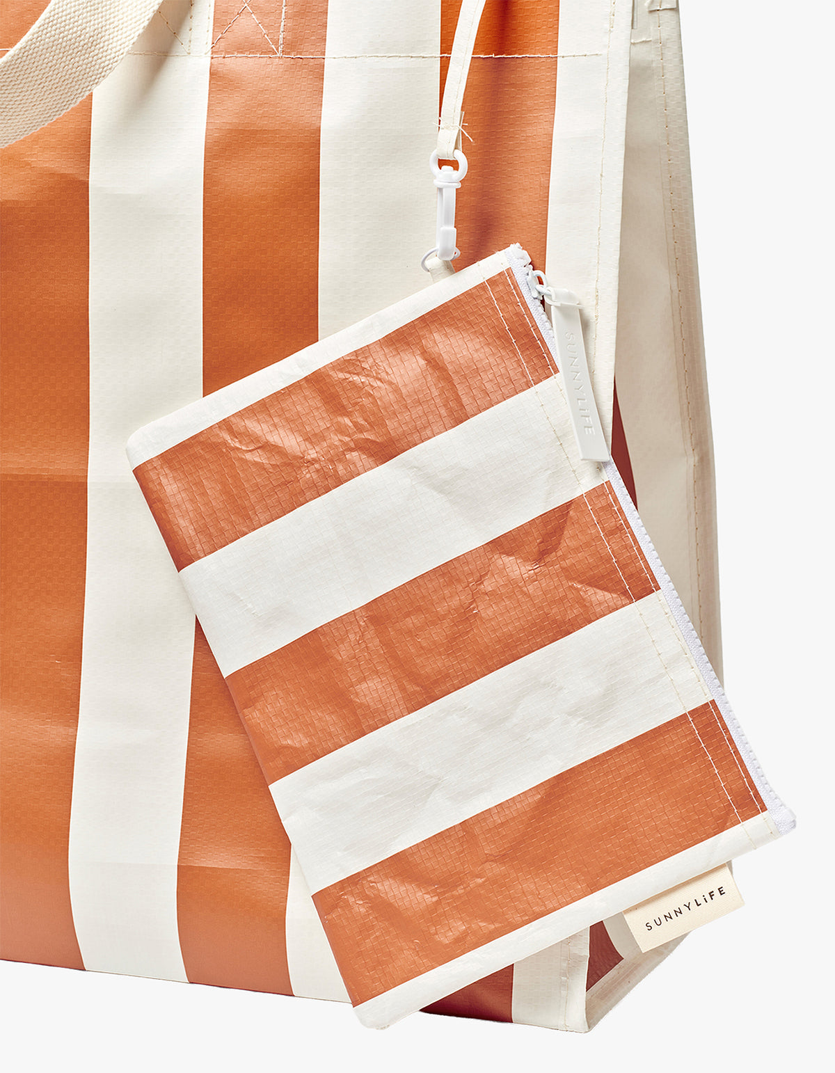 Carryall Beach Bag - Tierra Clay Bold Stripe