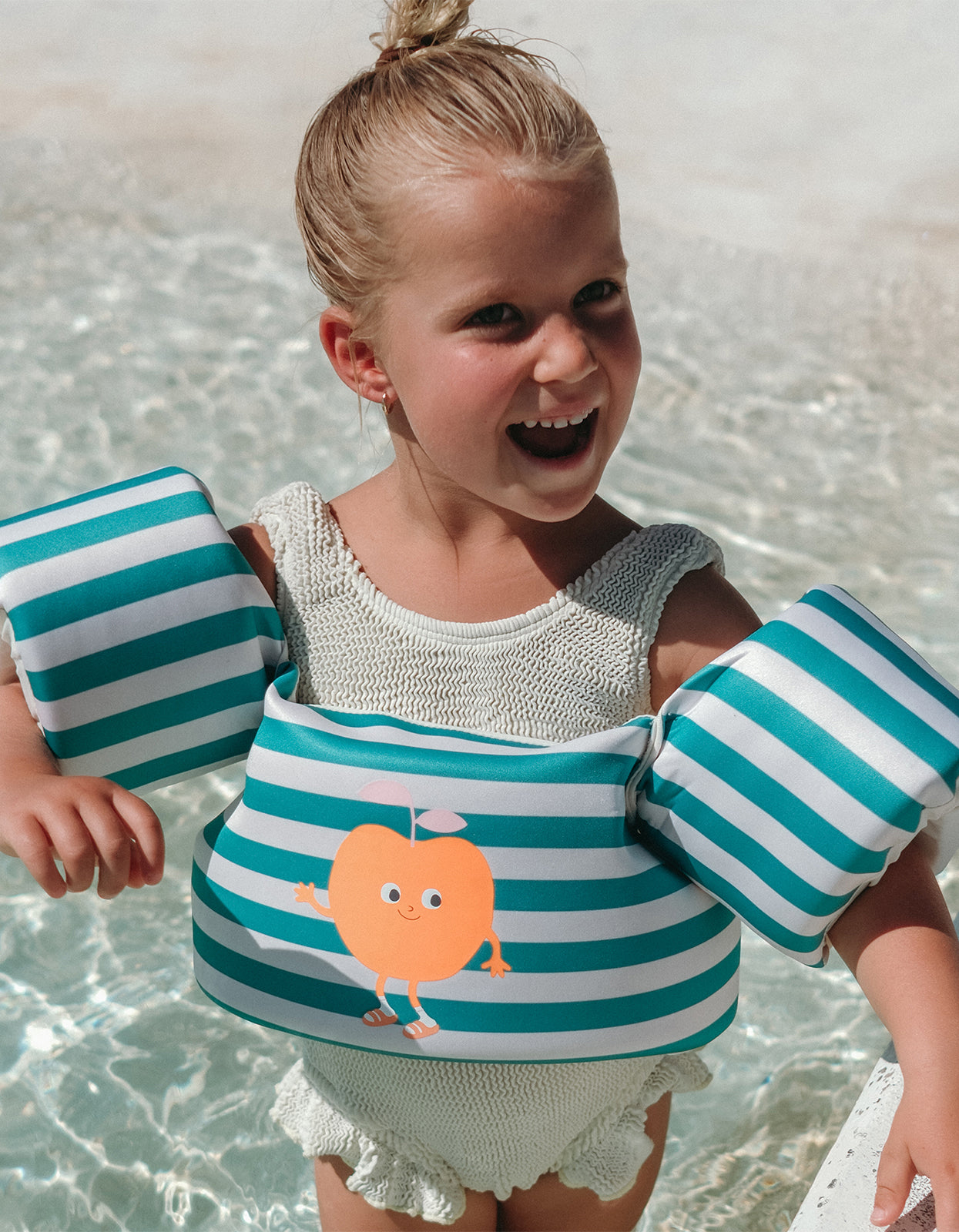Floatie Jacket - Poppy The Peach Green Stripe