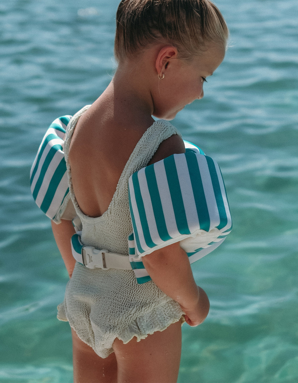 Floatie Jacket - Poppy The Peach Green Stripe