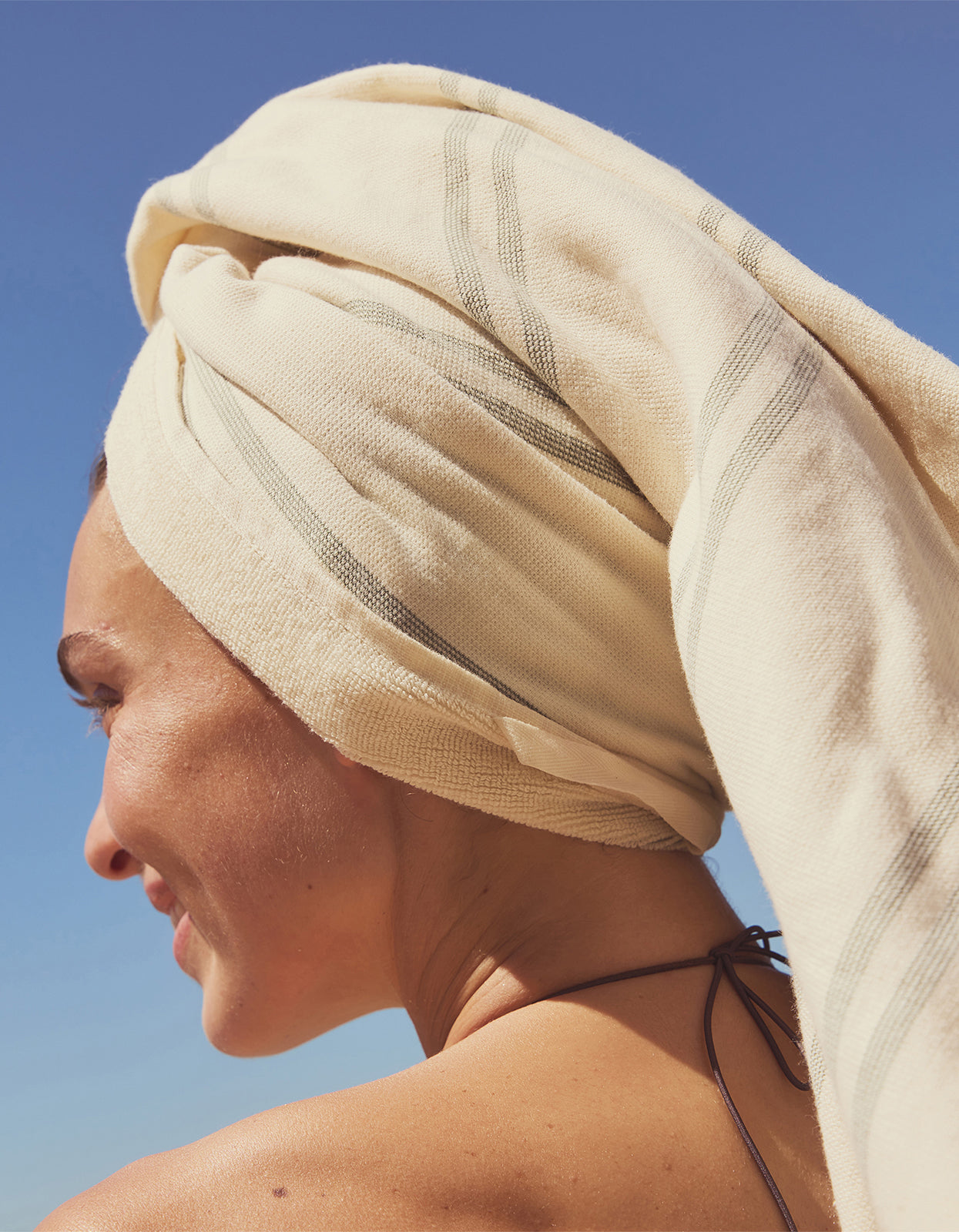 Fouta Beach Towel - The Vacay Olive Stripe