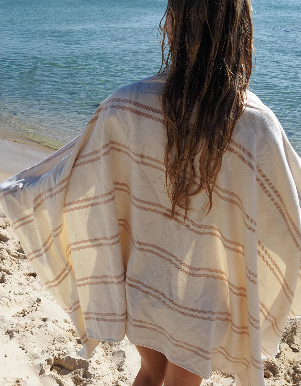 Fouta Beach Towel - Tierra Clay Stripe