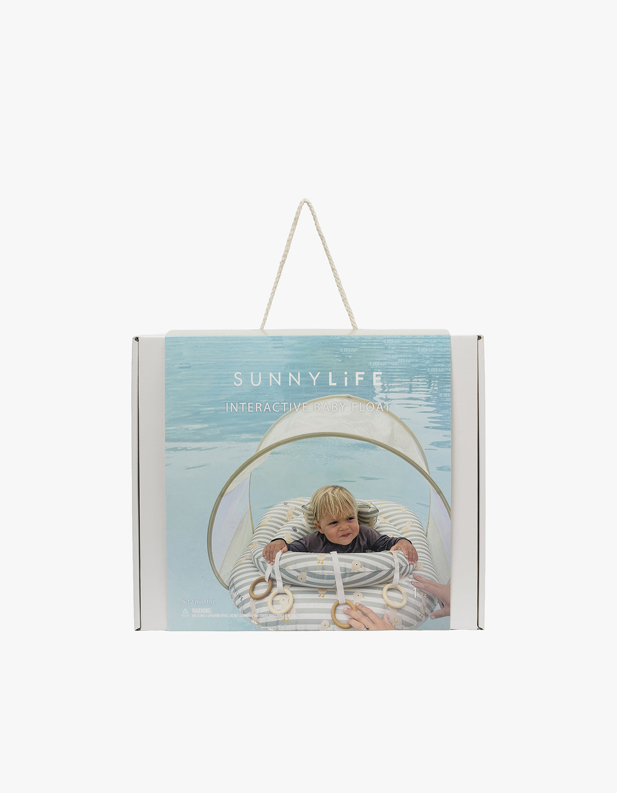 Interactive Baby Float - Duck Sage Stripe