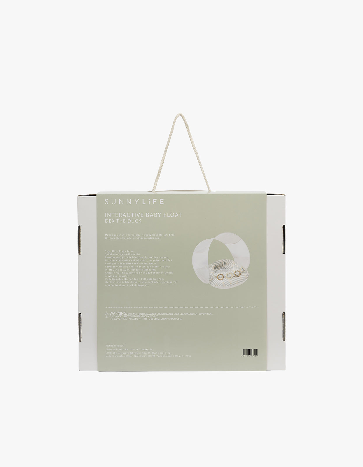 Interactive Baby Float - Duck Sage Stripe