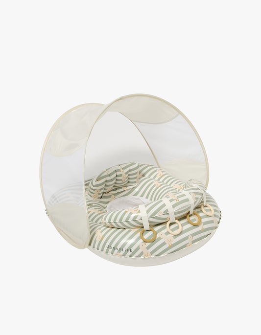 Interactive Baby Float - Duck Sage Stripe