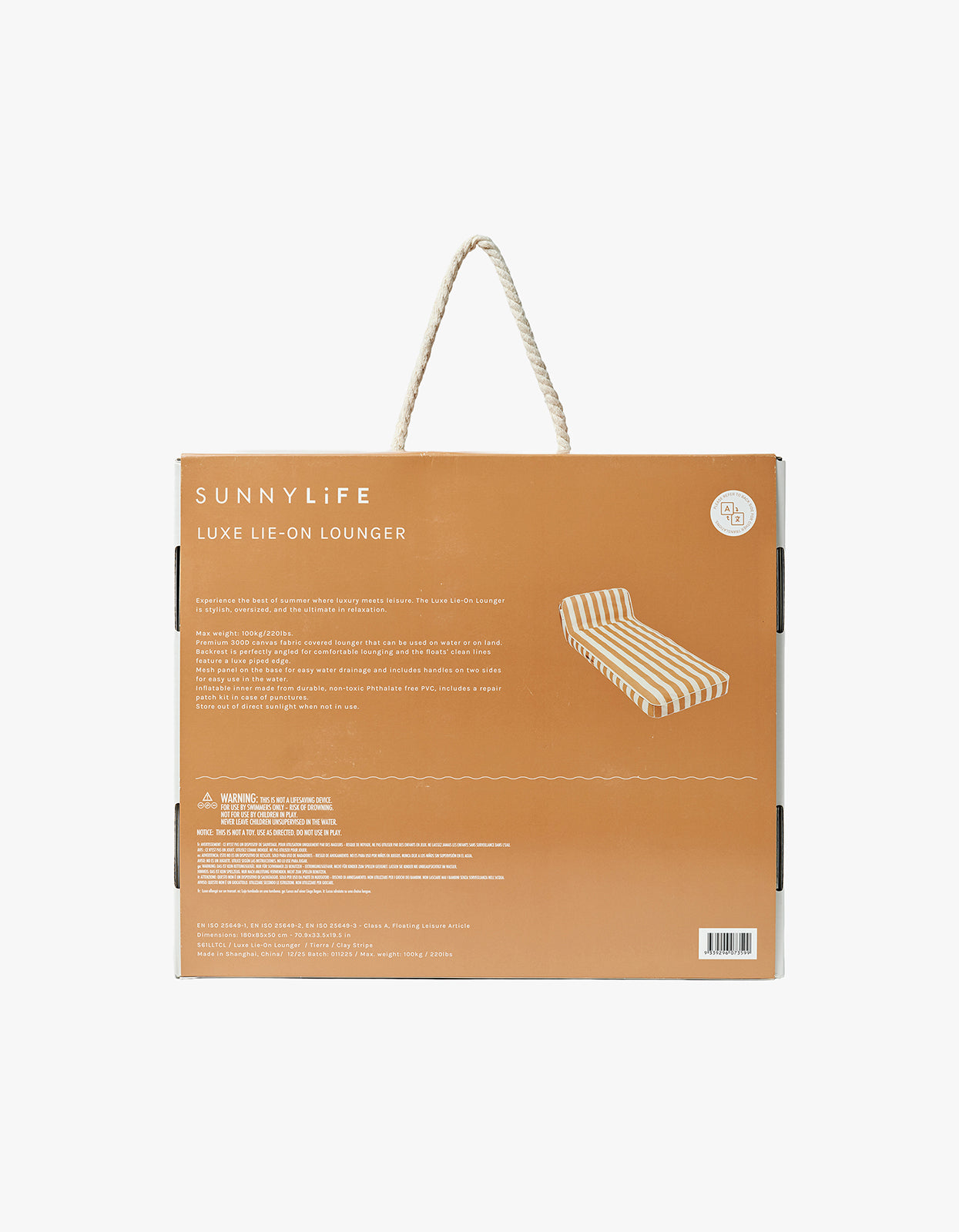 Luxe Lie-On Lounger - Tierra Clay Stripe