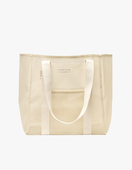 Mesh Beach Bag - Oyster Cream