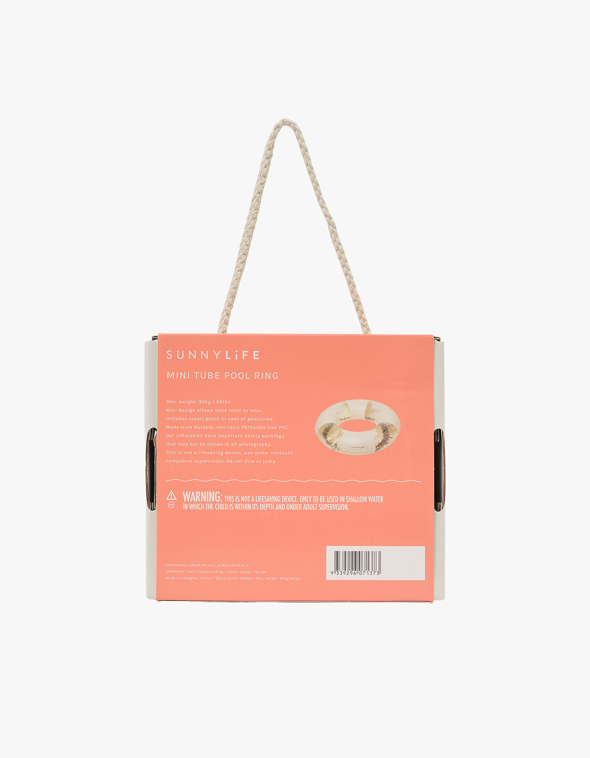 Mini Tube Pool Ring - Cotton Candy Stripe
