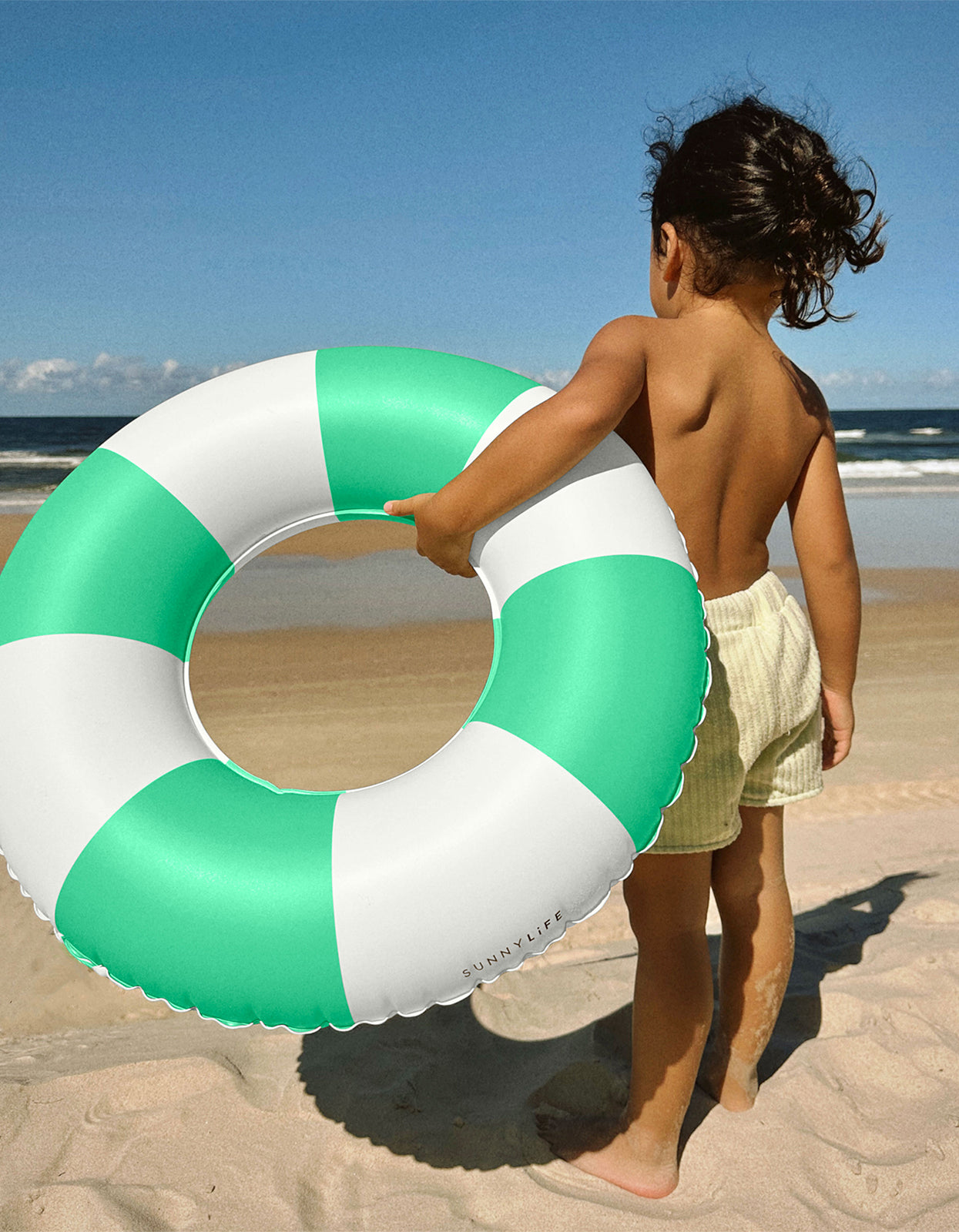 Mini Tube Pool Ring - Zest Green Stripe