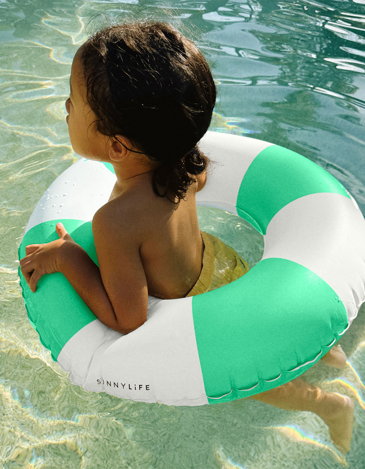 Mini Tube Pool Ring - Zest Green Stripe