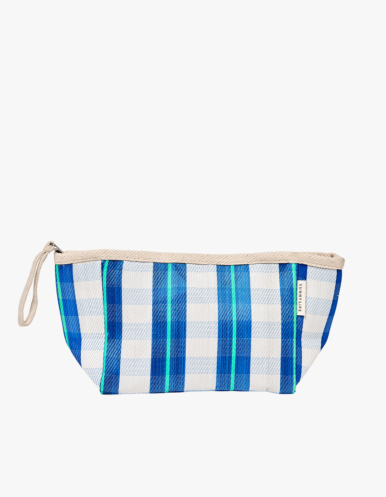 Recycled Nylon Beach Pouch - La Mer Blue Neon