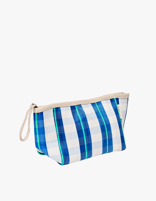 Recycled Nylon Beach Pouch - La Mer Blue Neon