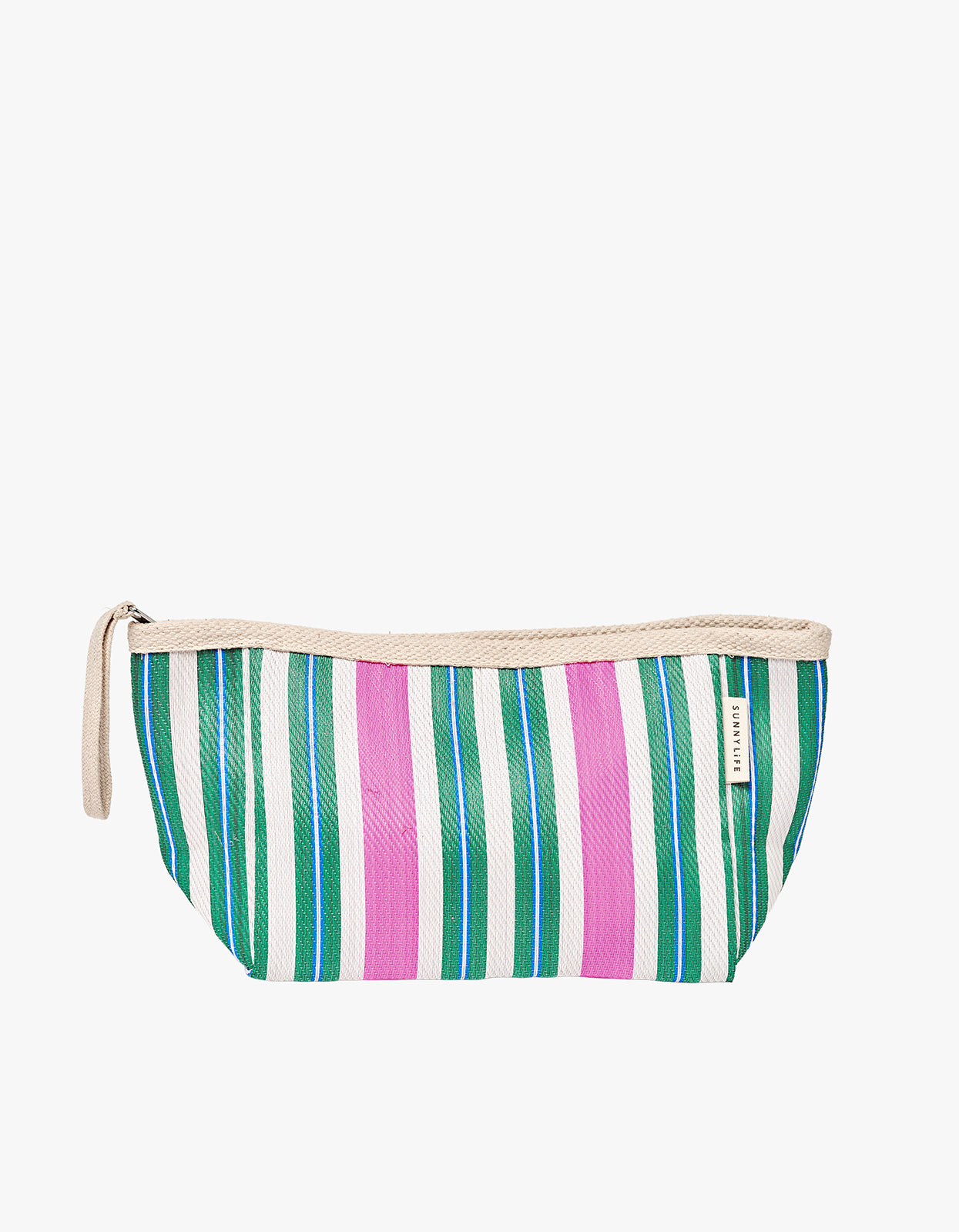Recycled Nylon Beach Pouch - Seagrass Green Multi