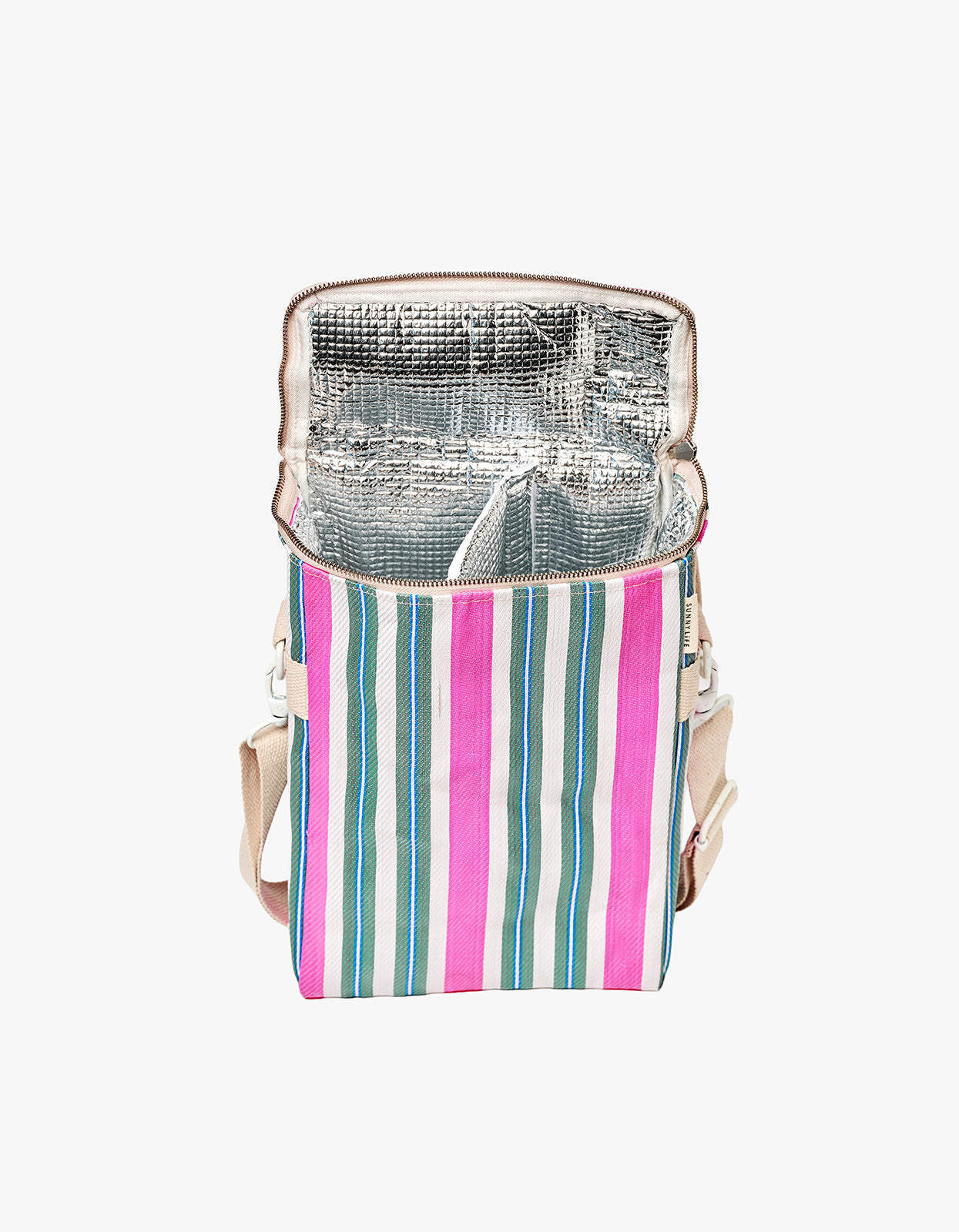Recycled Nylon Drinks Cooler Bag - Seagrass Green Multi