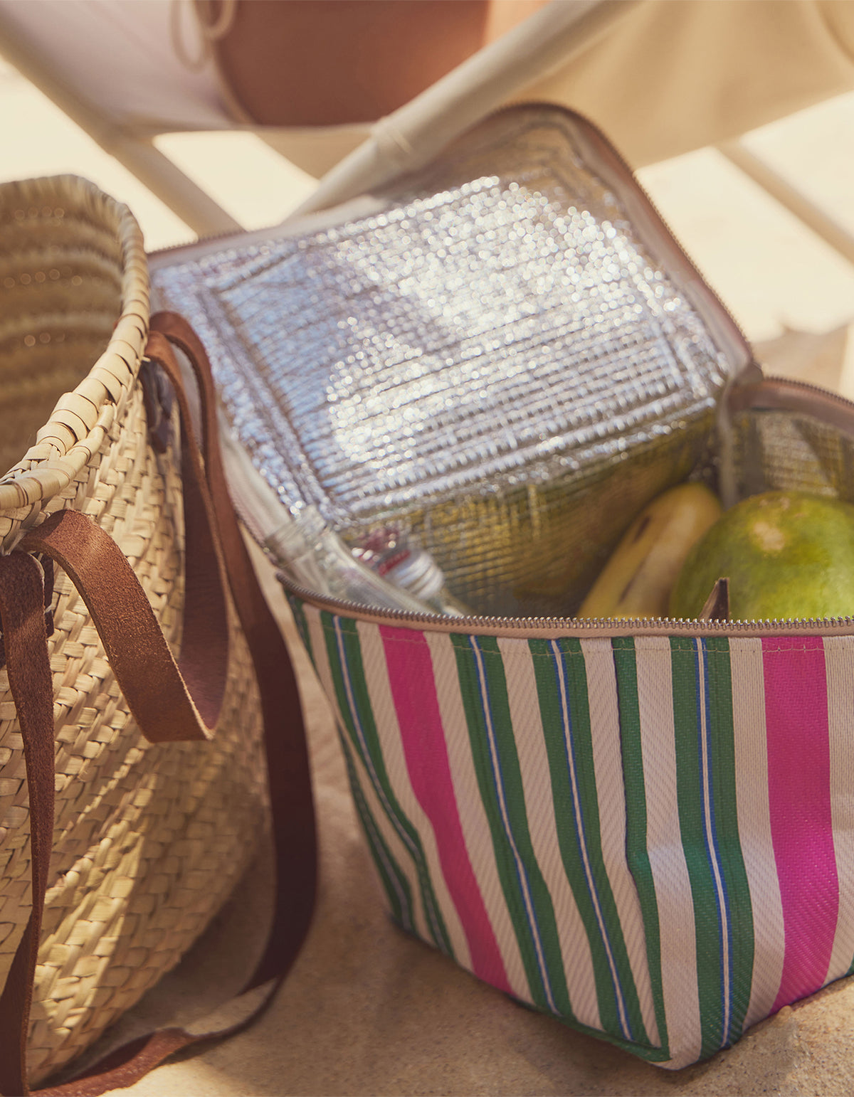 Recycled Nylon Lunch Cooler Bag - Seagrass Green Multi