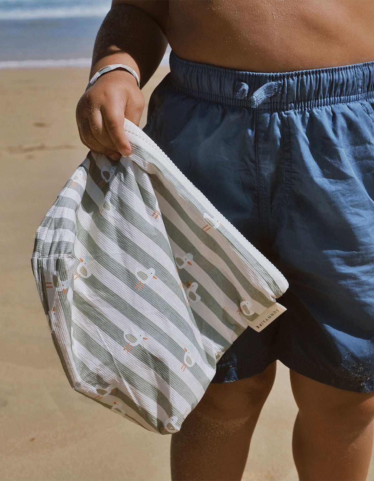 Wet Bag - Seagull Green Stripe